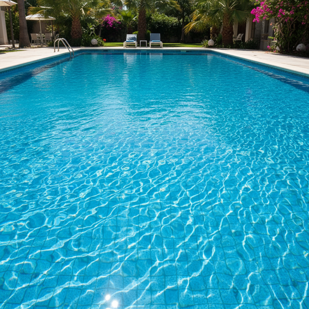 Crystal clear sparkling pool water