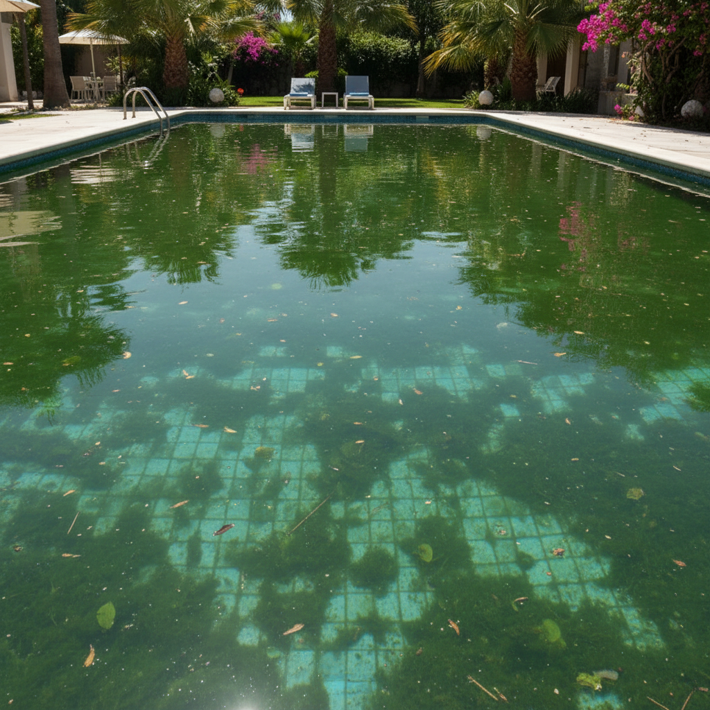 Same pool with algae infestation